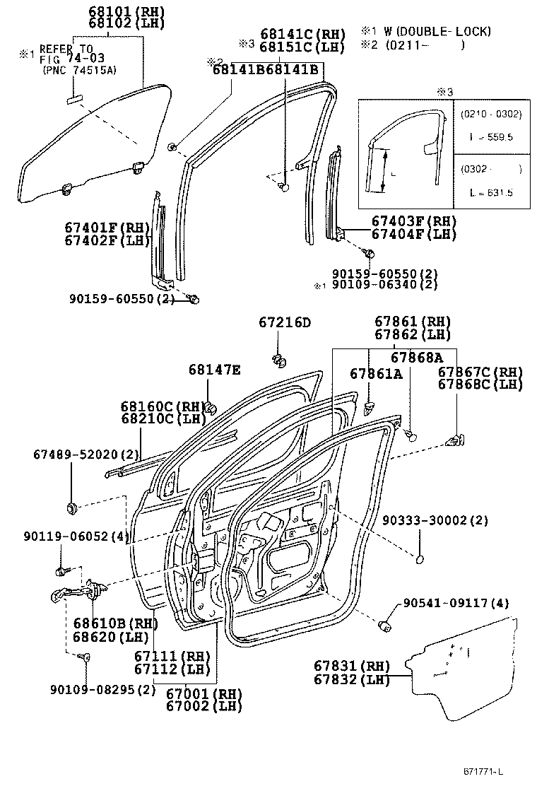 YARIS ECHO VERSO |  FRONT DOOR PANEL GLASS