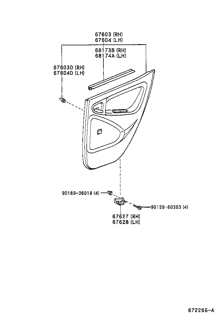  YARIS FRP |  REAR DOOR PANEL GLASS