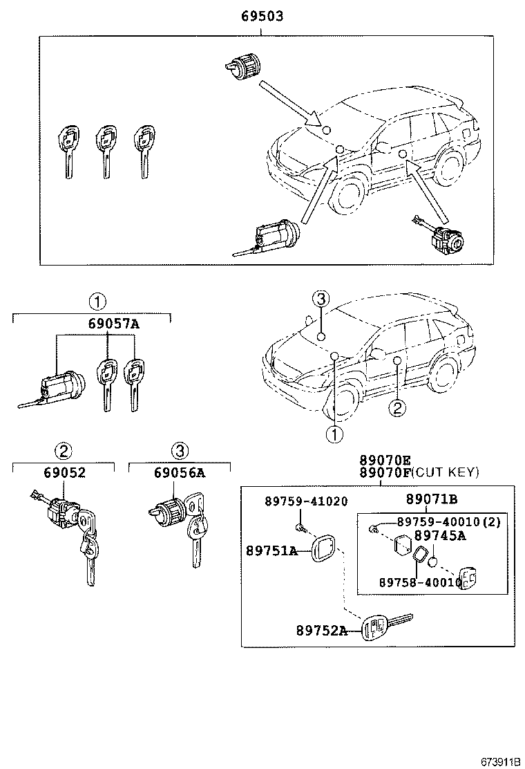  RX400H |  LOCK CYLINDER SET