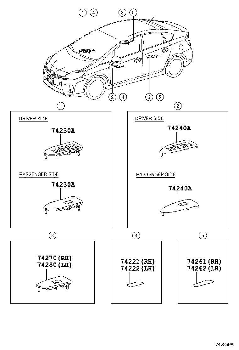 PRIUS PLUG IN HBD |  ARMREST VISOR