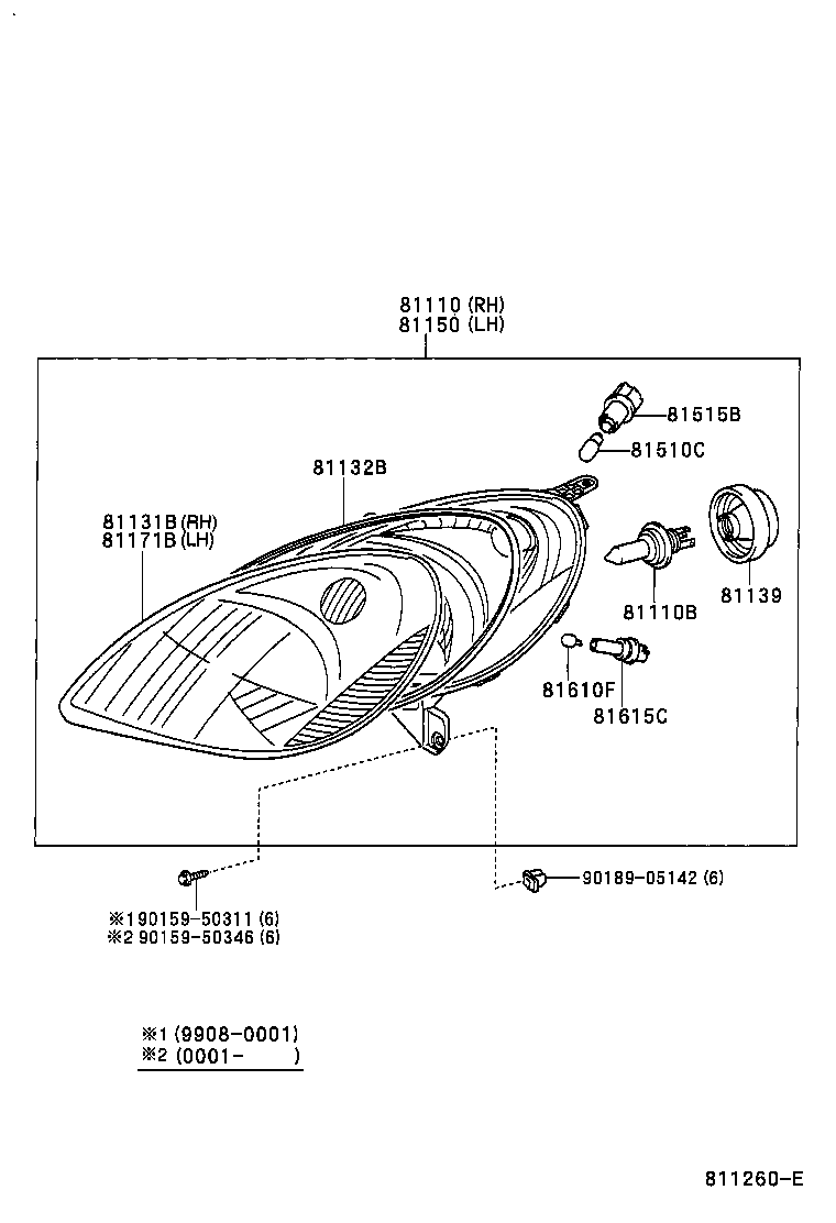  YARIS ECHO VERSO |  HEADLAMP