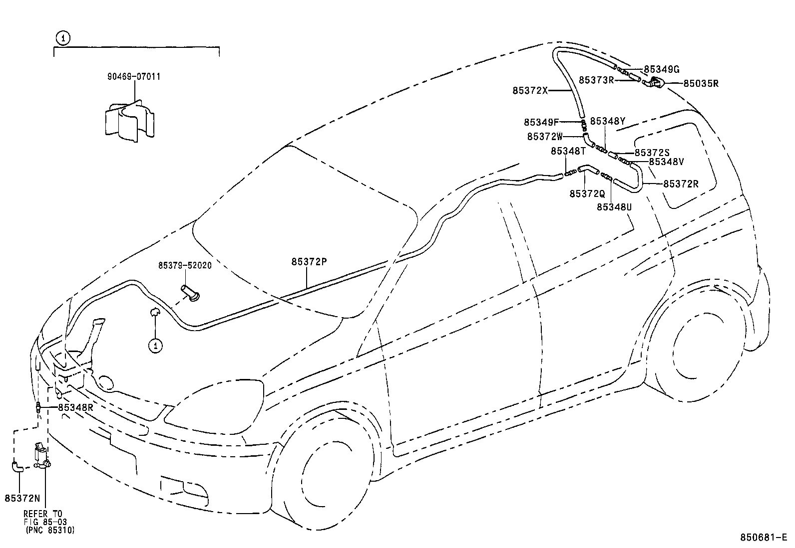  YARIS ECHO VERSO |  REAR WASHER