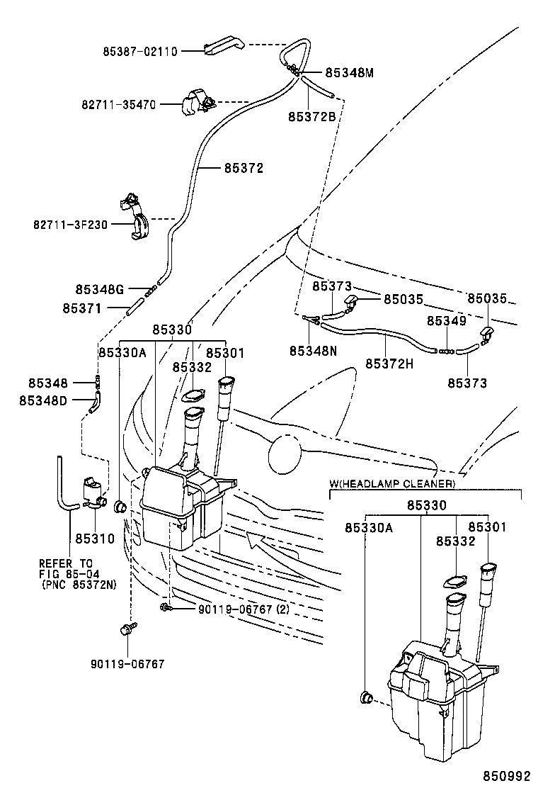 TOYOTA COROLLA VERSOCDE120LFWMDYW ELECTRICAL WINDSHIELD WASHER