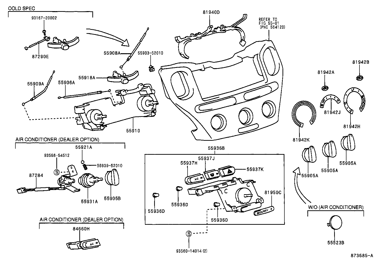  YARIS ECHO VERSO |  HEATING AIR CONDITIONING CONTROL AIR DUCT