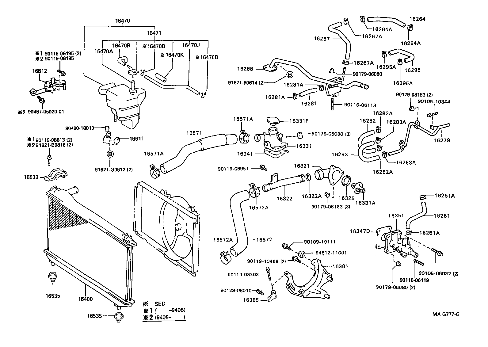  CAMRY WG |  RADIATOR WATER OUTLET