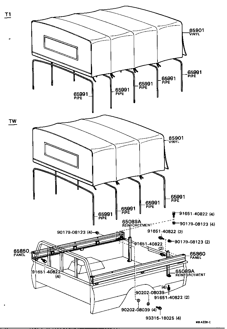  STOUT |  REAR BODY TOP CURTAIN ROOF PANEL