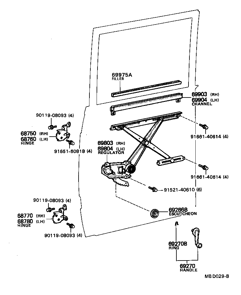  STOUT |  REAR DOOR WINDOW REGULATOR HINGE