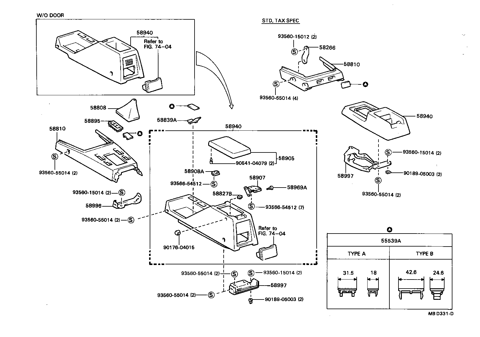  CORONA |  CONSOLE BOX BRACKET
