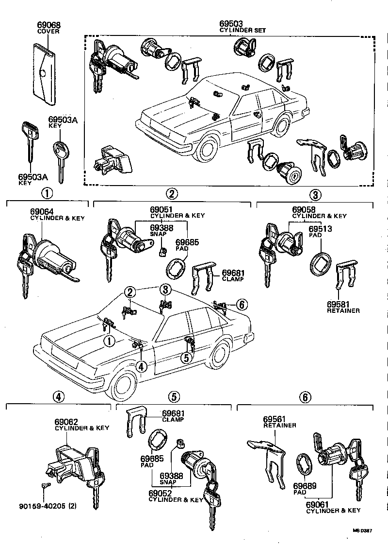  CORONA |  LOCK CYLINDER SET