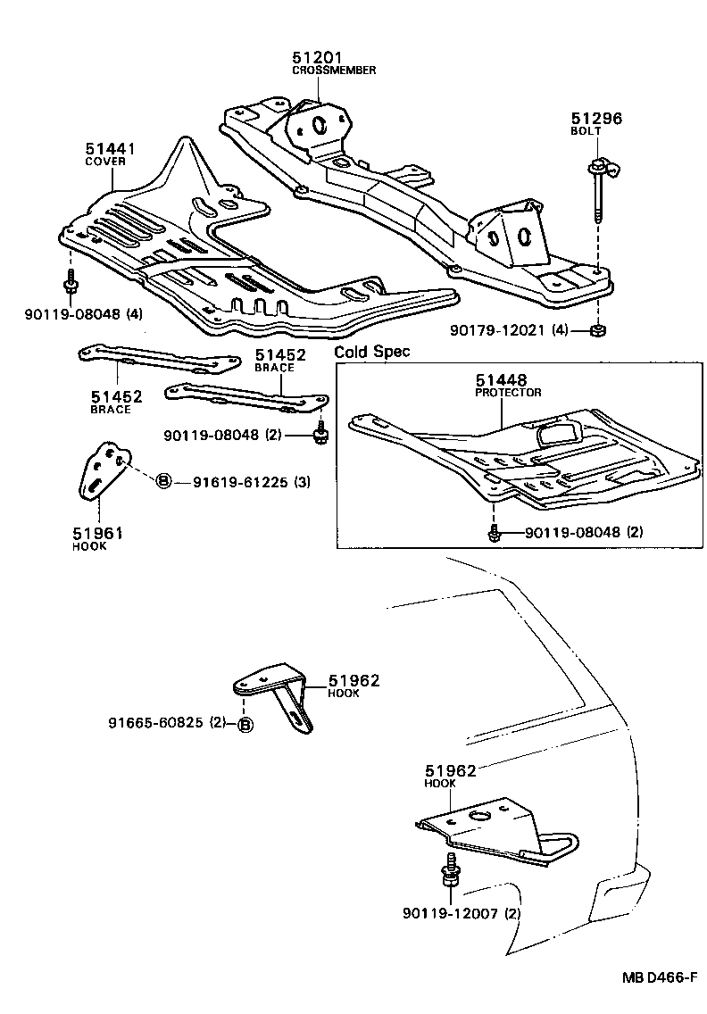  CORONA |  SUSPENSION CROSSMEMBER UNDER COVER