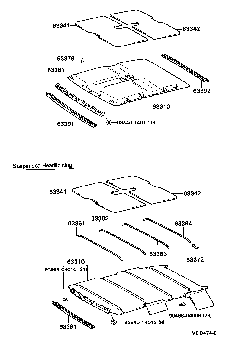  CORONA |  ROOF HEADLINING SILENCER PAD