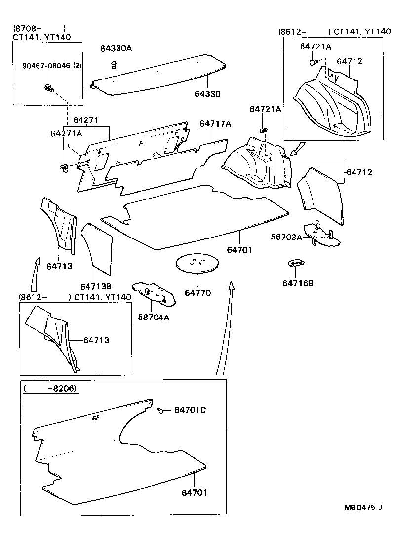  CORONA |  PACKAGE TRAY PANEL LUGGAGE COMPARTMENT MAT