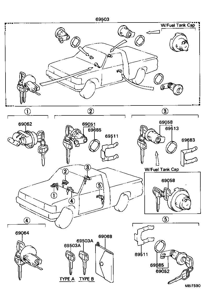  HILUX |  LOCK CYLINDER SET