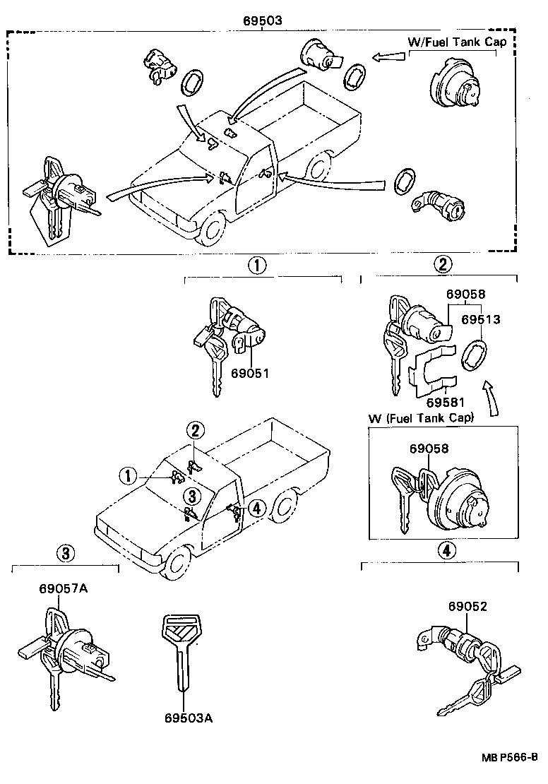  HILUX |  LOCK CYLINDER SET