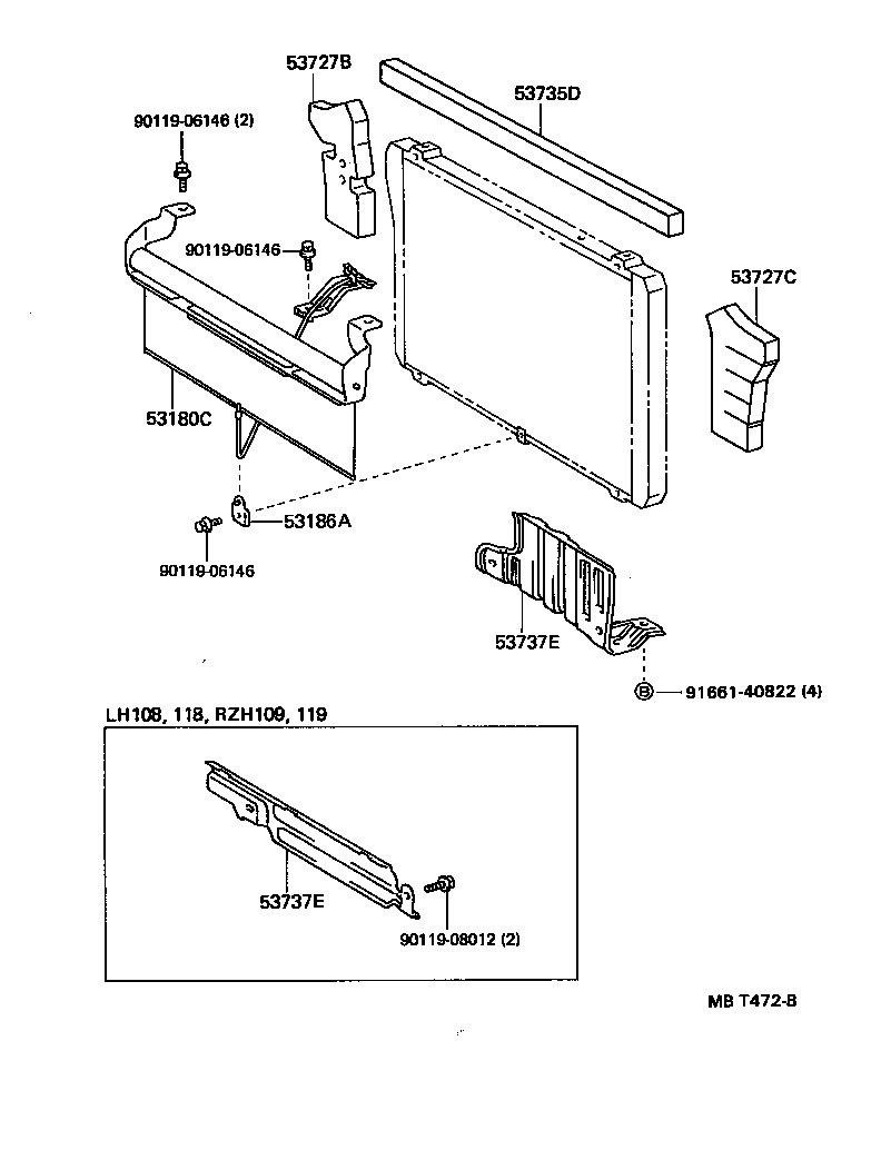  HIACE VAN COMUTER |  RADIATOR SUPPORT WIND GUIDE