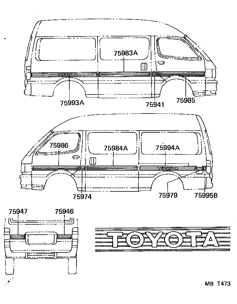  HIACE VAN COMUTER |  BODY STRIPE