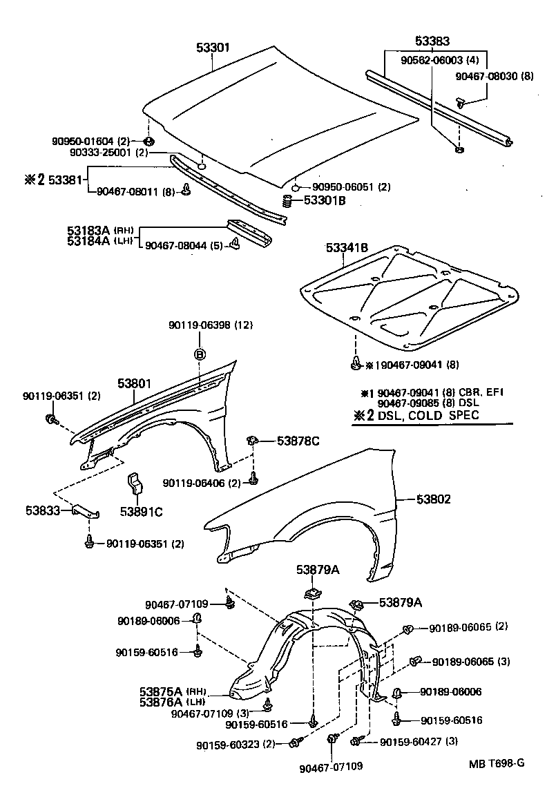  STARLET |  HOOD FRONT FENDER