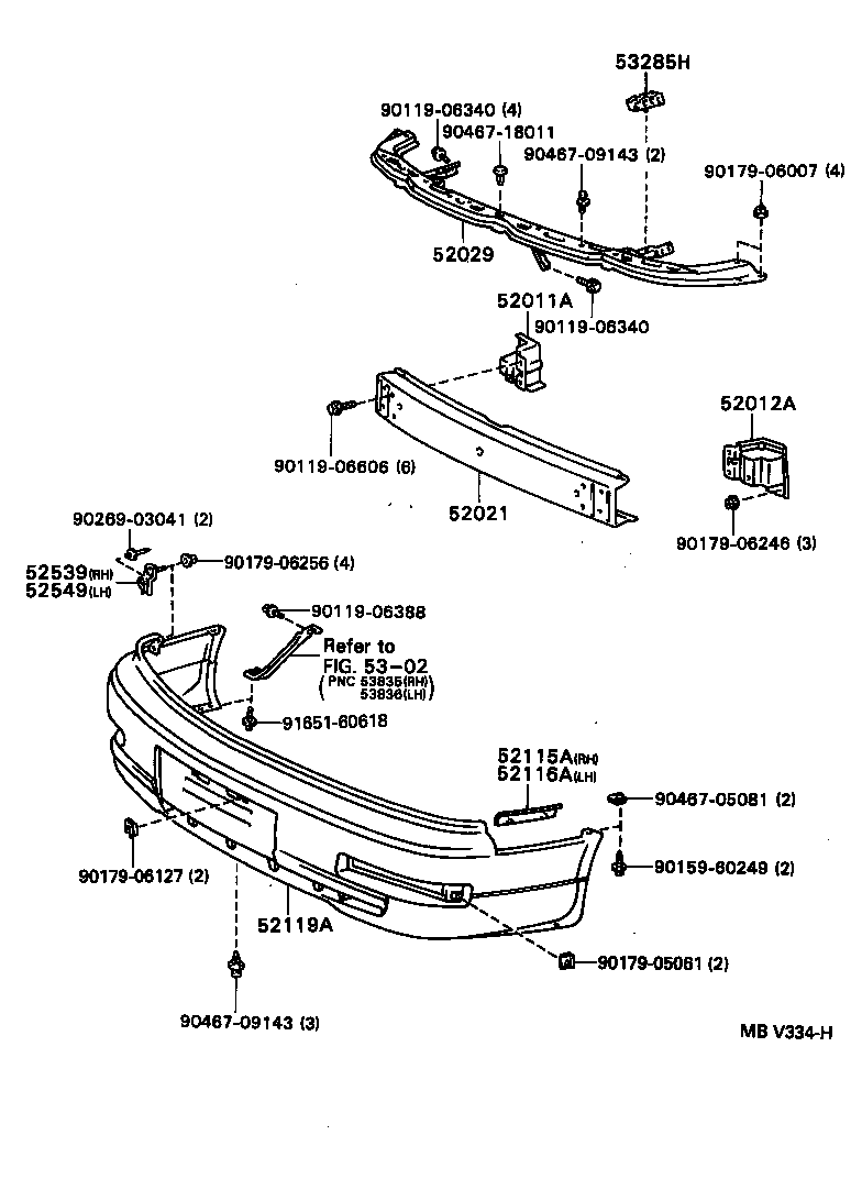  CAMRY SED |  FRONT BUMPER BUMPER STAY