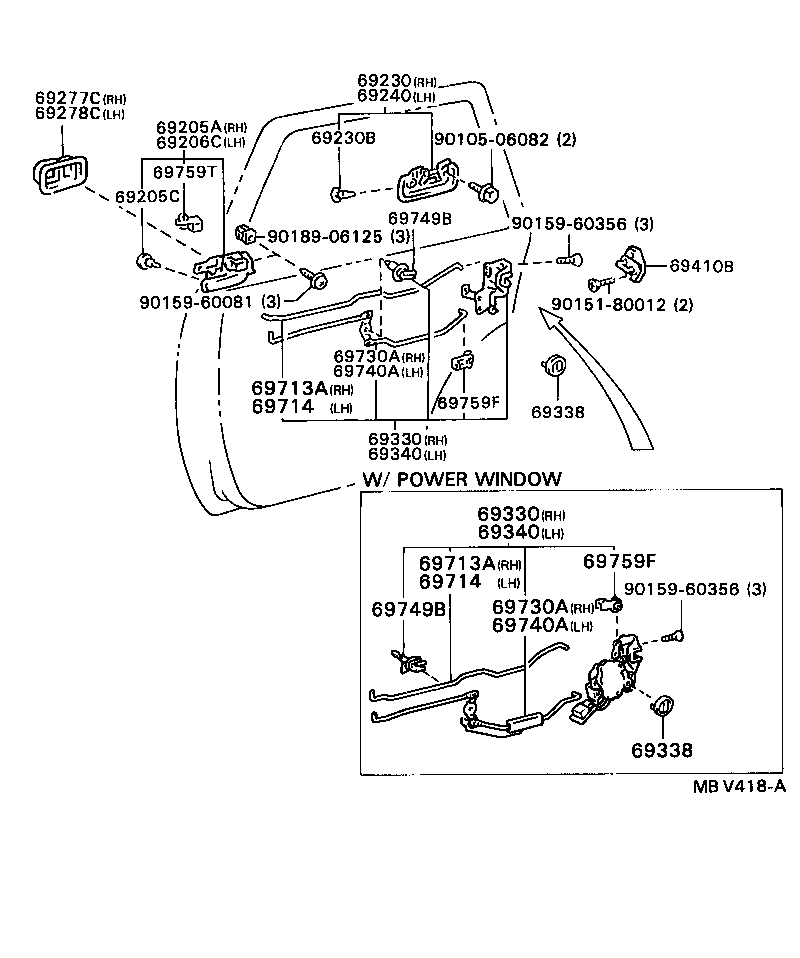  CAMRY WG |  REAR DOOR LOCK HANDLE