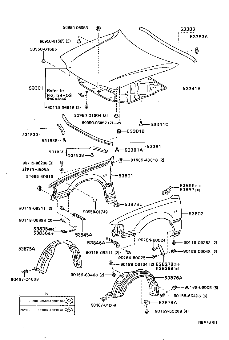  CAMRY WG |  HOOD FRONT FENDER