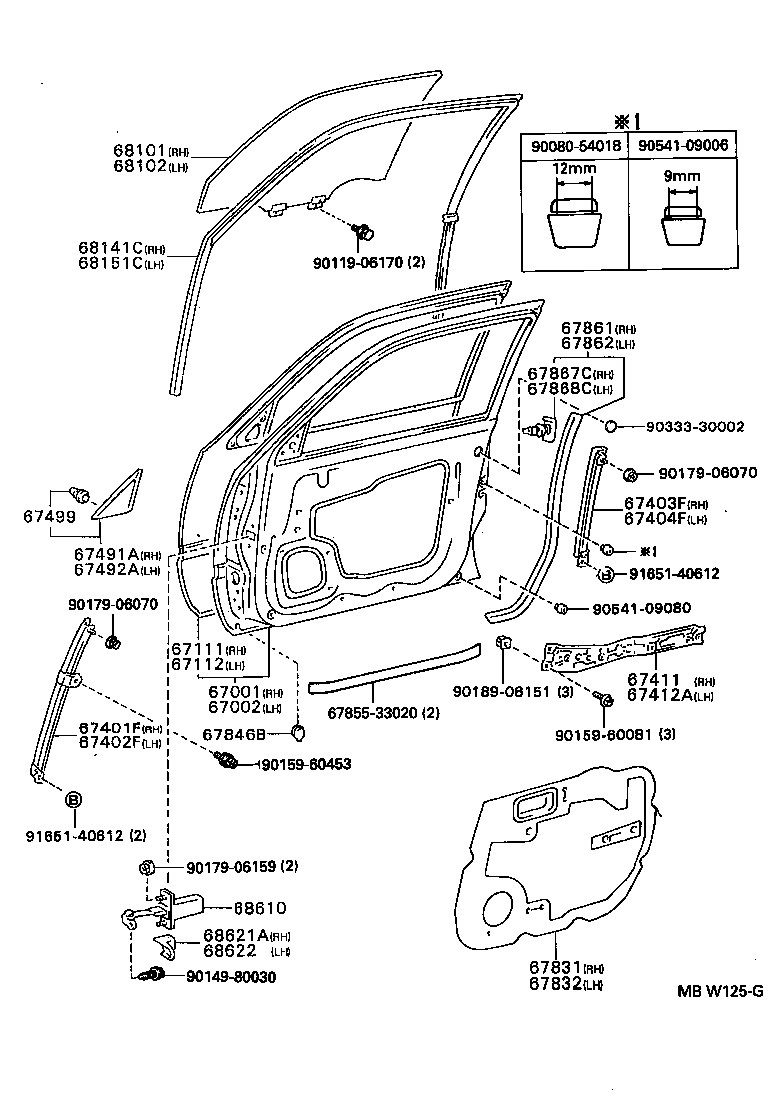  CAMRY SED |  FRONT DOOR PANEL GLASS