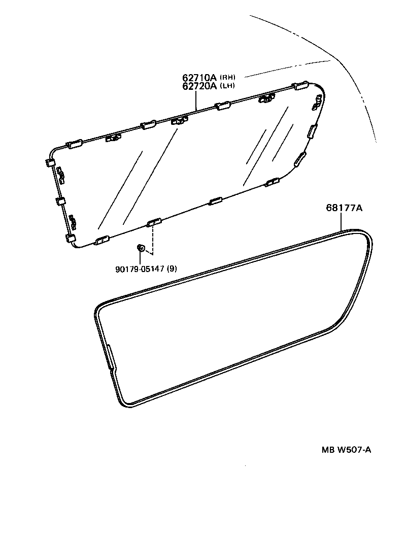  CAMRY SED |  QUARTER WINDOW