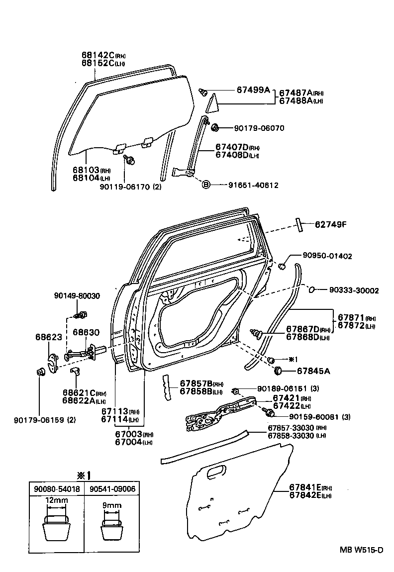  CAMRY WG |  REAR DOOR PANEL GLASS