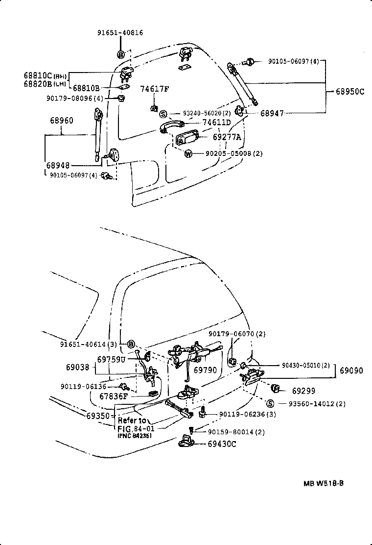  CAMRY SED |  BACK DOOR LOCK HANDLE