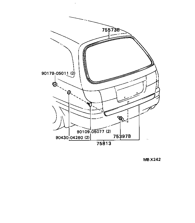  CARINA E UKP |  REAR MOULDING