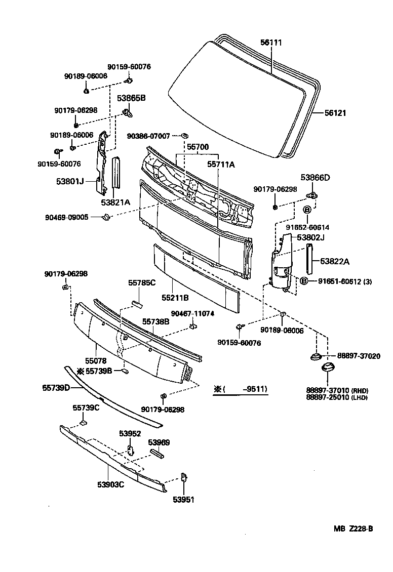  DYNA 100 |  FRONT PANEL WINDSHIELD GLASS