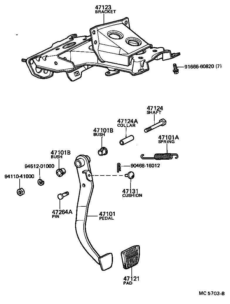  STOUT |  BRAKE PEDAL BRACKET