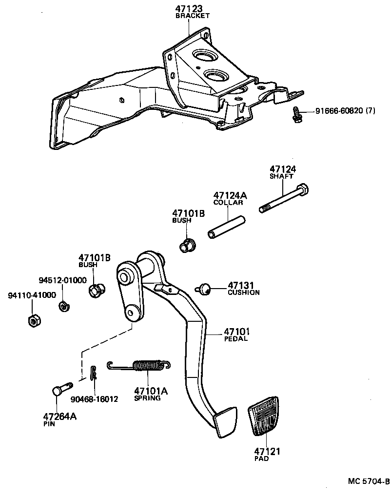  STOUT |  BRAKE PEDAL BRACKET