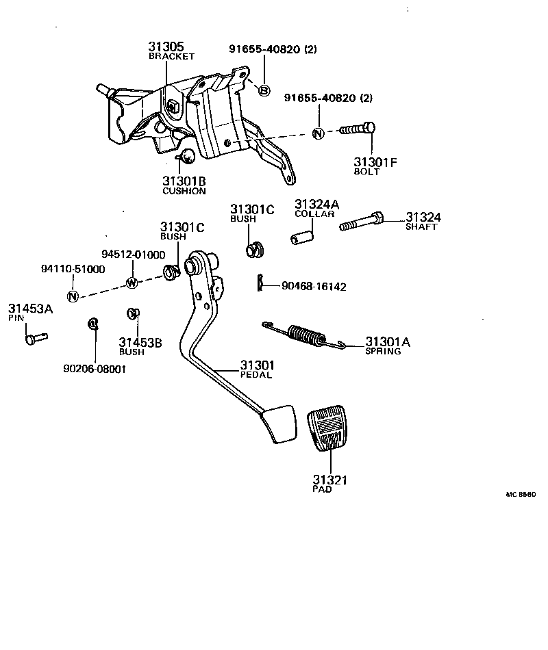  CORONA |  CLUTCH PEDAL FLEXIBLE HOSE