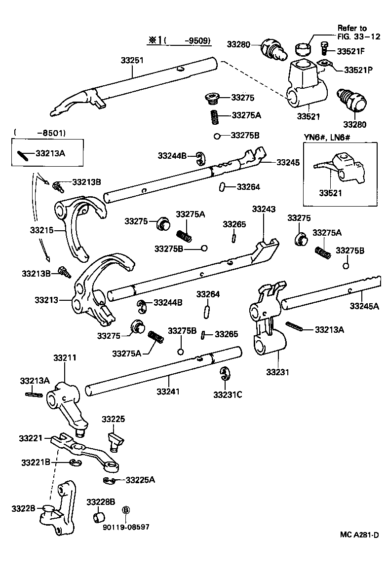  HILUX |  GEAR SHIFT FORK LEVER SHAFT MTM