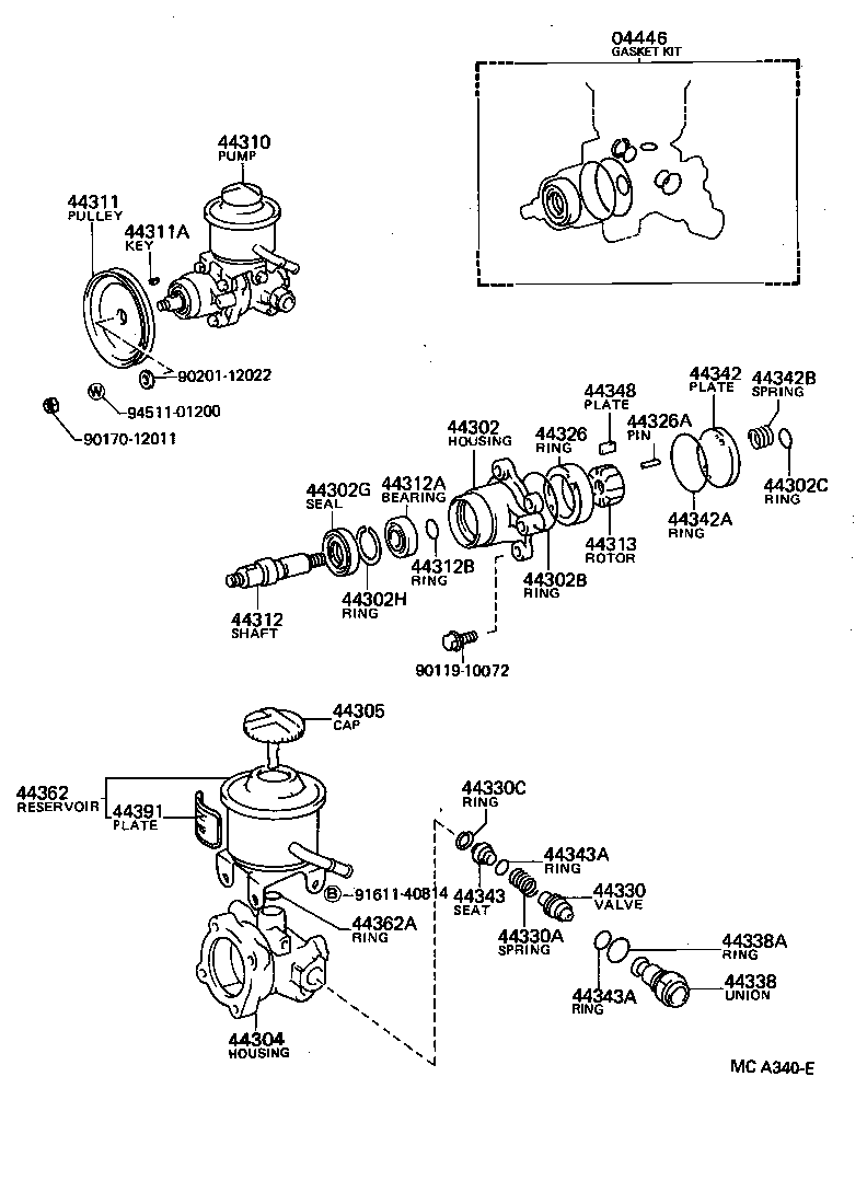  HILUX |  VANE PUMP RESERVOIR POWER STEERING