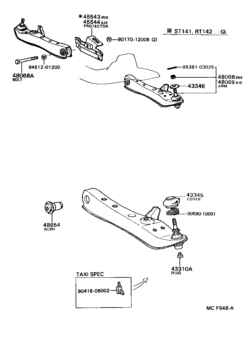  CORONA |  FRONT AXLE ARM STEERING KNUCKLE