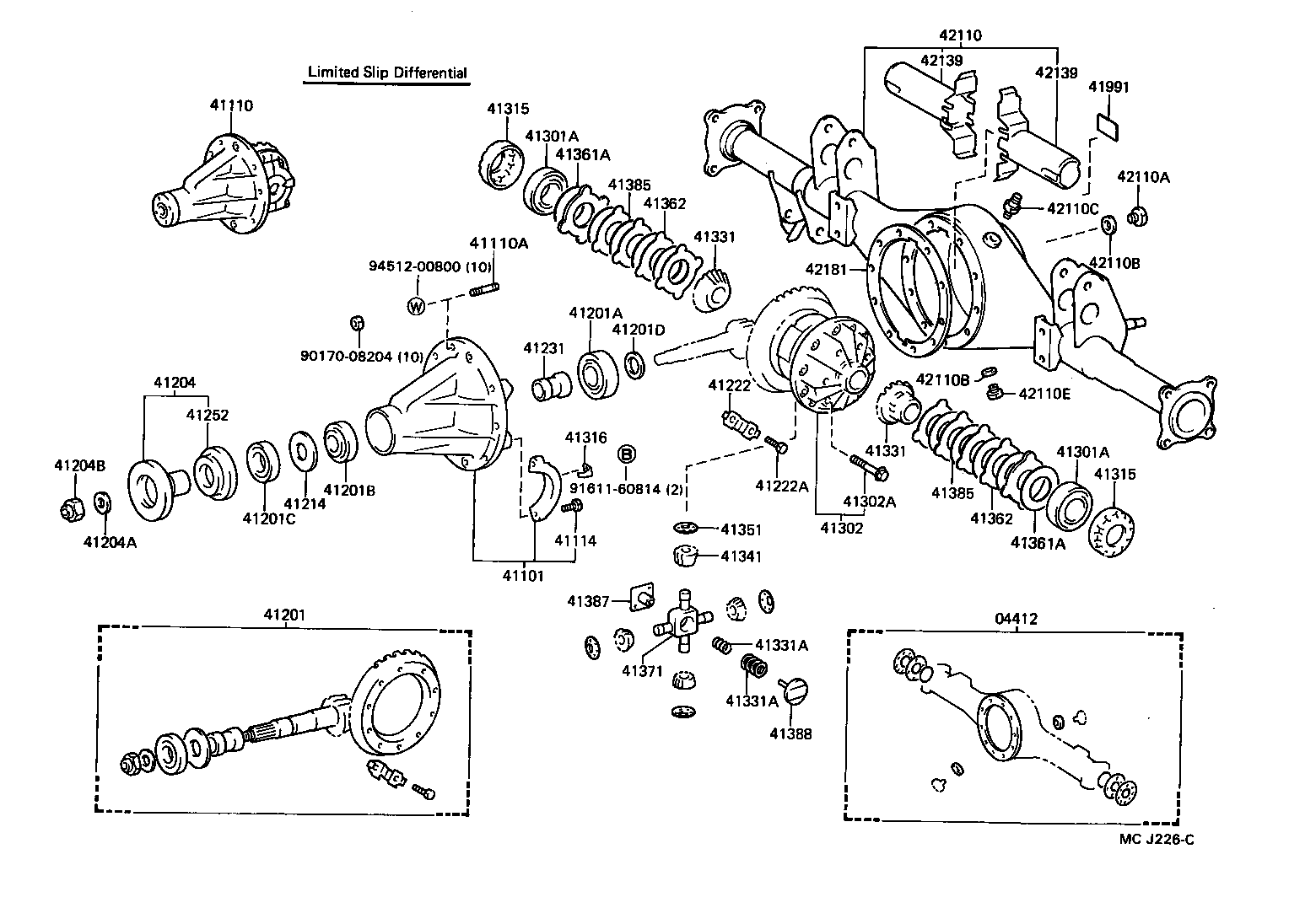  HIACE VAN COMUTER |  REAR AXLE HOUSING DIFFERENTIAL