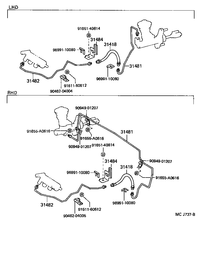  STARLET |  CLUTCH PEDAL FLEXIBLE HOSE
