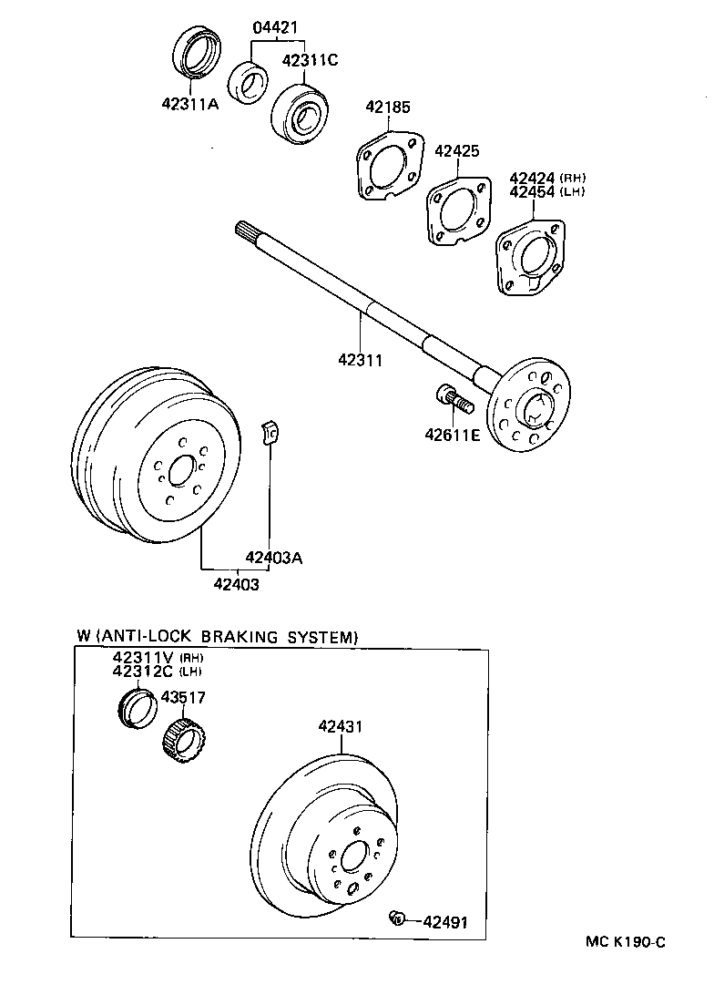  PREVIA |  REAR AXLE SHAFT HUB