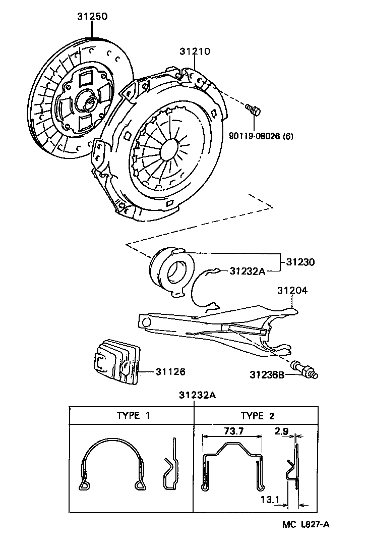  CAMRY WG |  CLUTCH RELEASE FORK