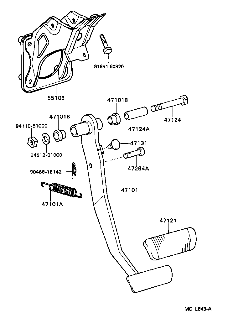  CAMRY WG |  BRAKE PEDAL BRACKET