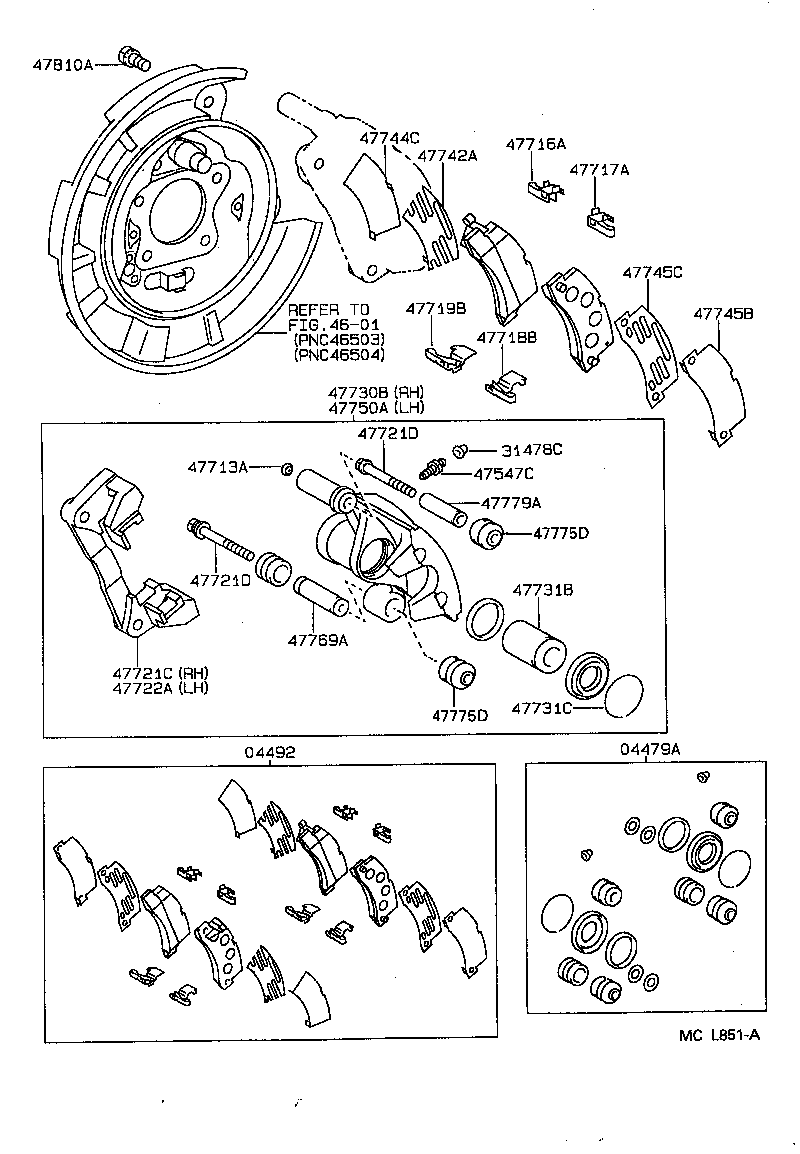  CAMRY SED |  REAR DISC BRAKE CALIPER DUST COVER