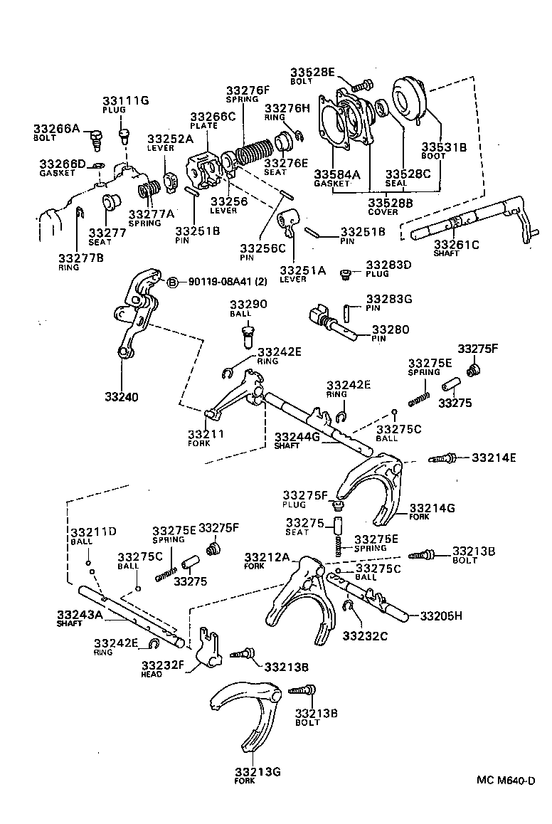  STARLET |  GEAR SHIFT FORK LEVER SHAFT MTM