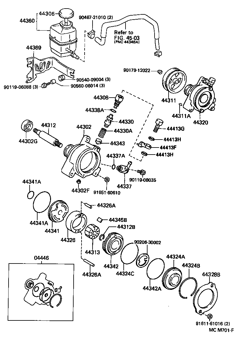  CAMRY SED |  VANE PUMP RESERVOIR POWER STEERING