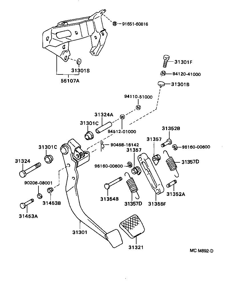  CARINA E UKP |  CLUTCH PEDAL FLEXIBLE HOSE