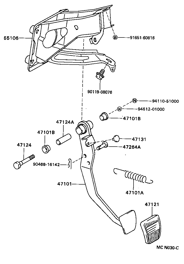  CARINA E UKP |  BRAKE PEDAL BRACKET