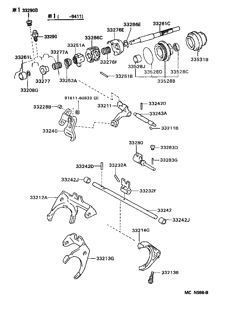  CAMRY WG |  GEAR SHIFT FORK LEVER SHAFT MTM