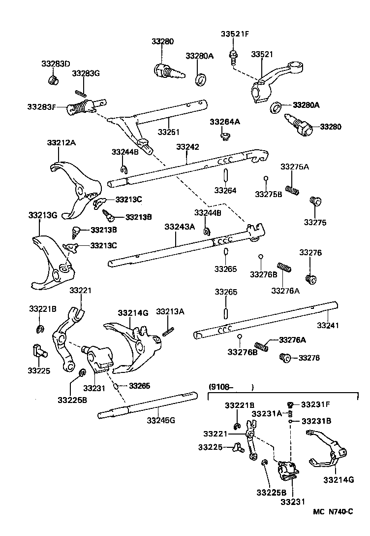  HILUX JPP |  GEAR SHIFT FORK LEVER SHAFT MTM