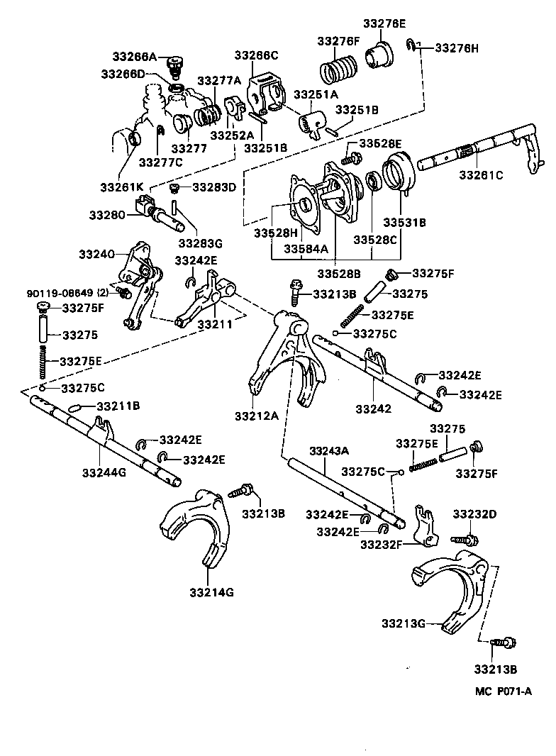  CAMRY WG |  GEAR SHIFT FORK LEVER SHAFT MTM