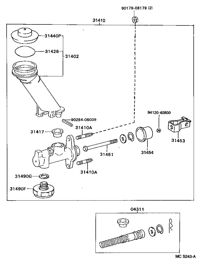  CARINA E UKP |  CLUTCH MASTER CYLINDER